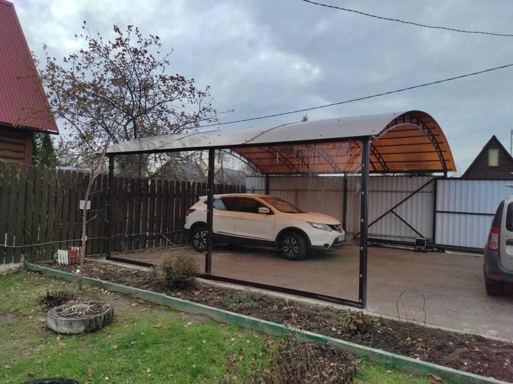 Прозрачные шторы ПВХ для навеса под автомобиль в Пересвете